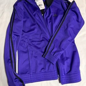 Adidas Vibrant Purple Jacket with Black Stripes
